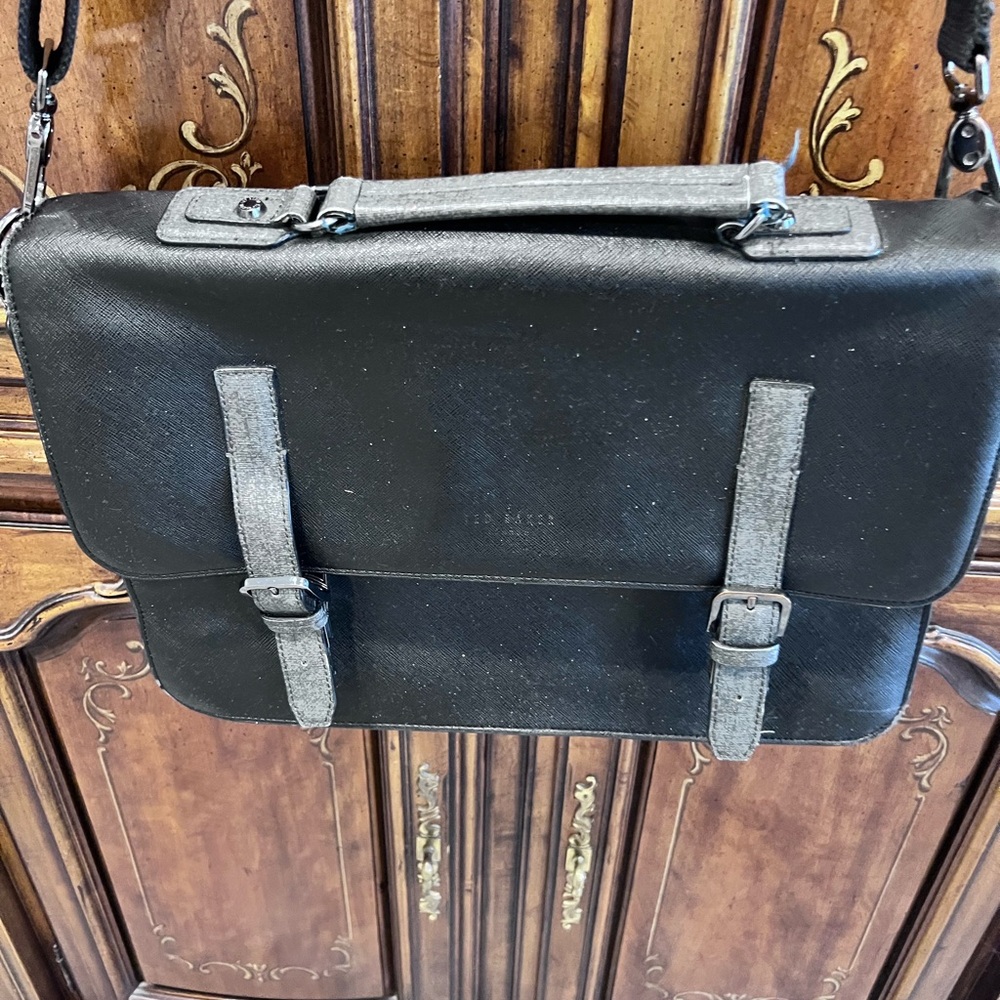 Ted Baker Messenger Bag in Faux Pebbled Leather